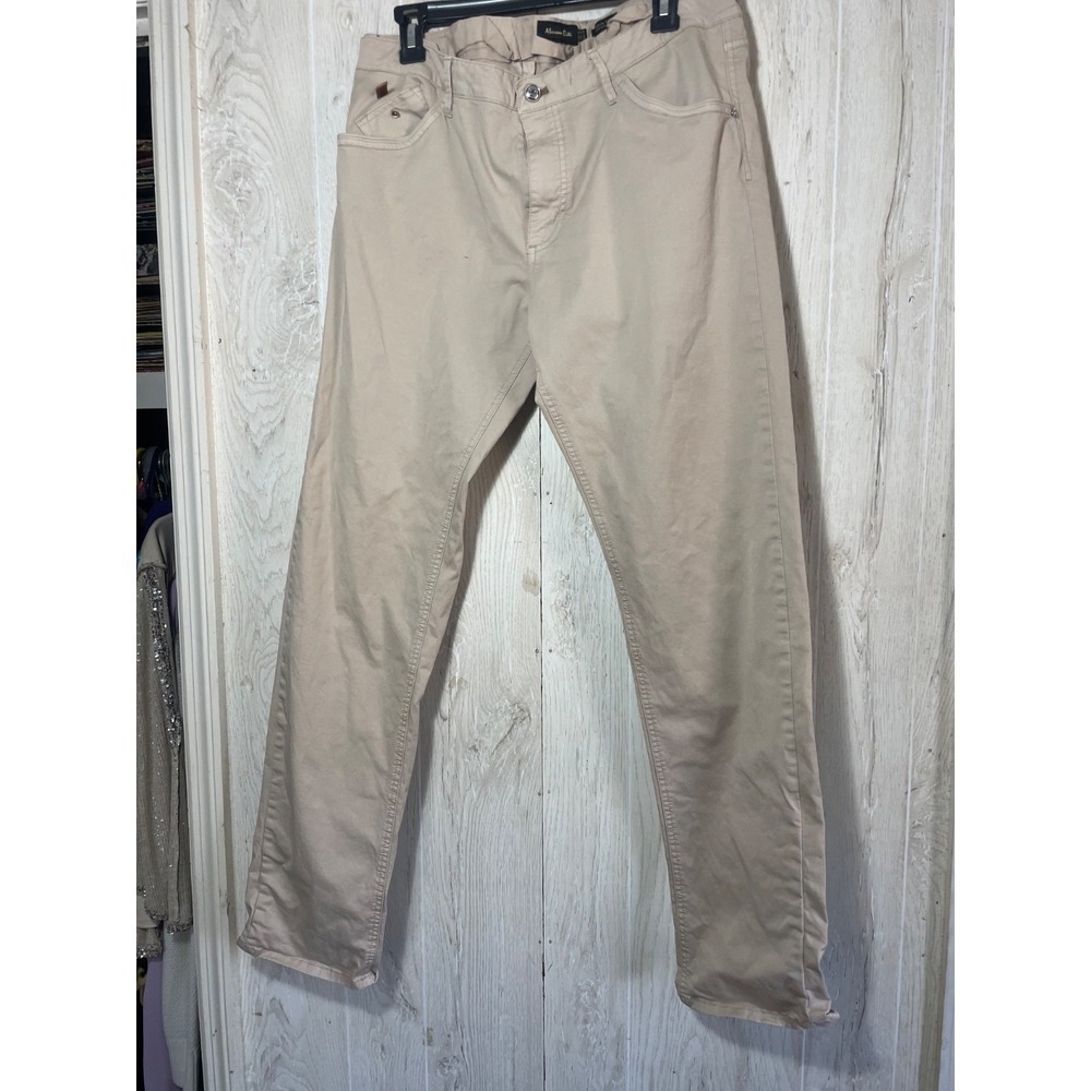 Massimo Dutti Pants Mens 36  Tapered Fit 5-Pocket Jeans Trousers Tan Beige